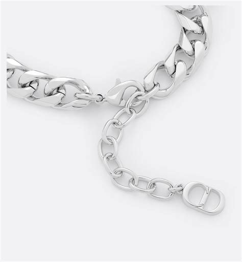 Dior Italic Chain Link Bracelet Silver